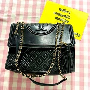 Tory Burch gently used black shoulder bag